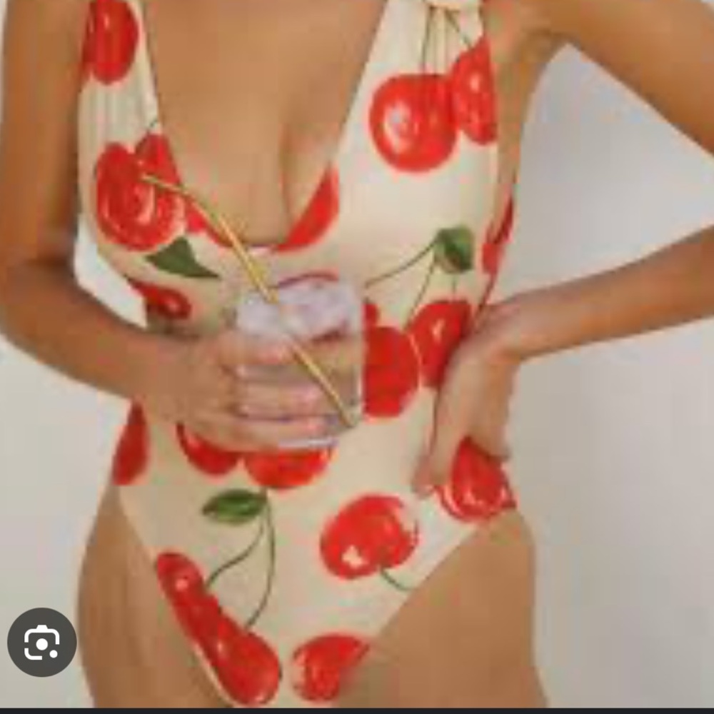 Sidway One Piece Cherry Print Swimsuit size medium